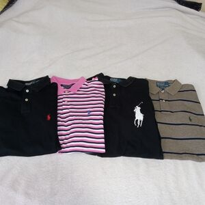 Lot Of 4 Polo Ralph Lauren Polo Shirts Mens M Rugby Stripe Solid Preppy Bundle